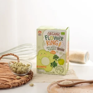 Bánh Ăn Dặm Vòng Hoa Vị Táo Bông Cải Và Rau Bina Cho Bé