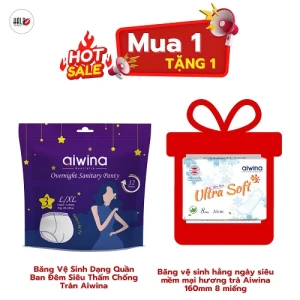 Băng vệ sinh Aiwina overnight sanitary panty dạng quần, chống tràn ban đêm