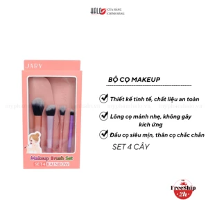 Bộ cọ trang điểm Jary Makeup Bus Set 4 cây Màu cầu vồng Túi đựng da PU
