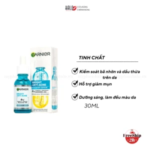 Dưỡng chất giảm mụn sáng da Garnier Skin Naturals Bright Complete Anti-acne Booster Serum