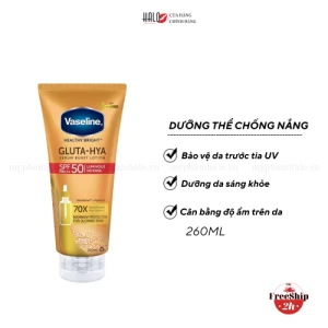 Dưỡng thể chống nắng Vaseline 70x Gluta - Hya SPF50 PA Luminous Defense 260ml