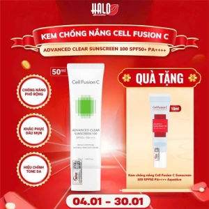Kem Chống Nắng Cell Fusion C Advanced Clear Sunscreen 100 SPF50 PA Kiềm Dầu 50ml
