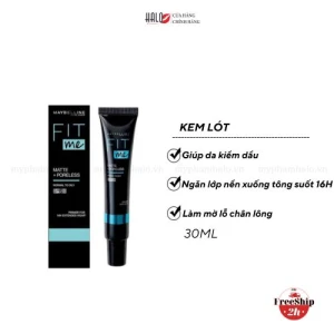 Kem lót kiềm dầu, lâu trôi, ngăn xuống tông Maybelline Fit Me Matte Poreless 16H Mattifying Primer 30ml