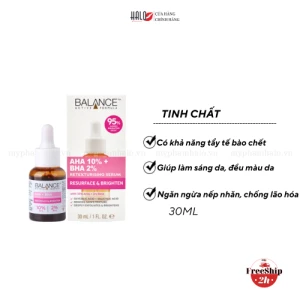 Serum Balance Active Formula AHA BHA 2% 10 Minute Treatment Serum - Resurface & Brighten tái tạo, sáng da
