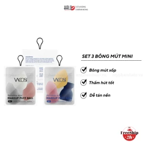 Set 3 Mini bông mút trang điểm Vacosi Mini Blender