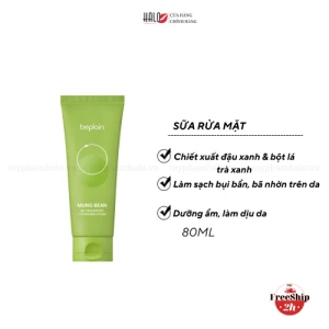 Sữa Rửa Mặt Chiết Xuất Đậu Xanh Cân Bằng Độ pH Beplain Mung Bean pH-Balanced Cleansing Foam
