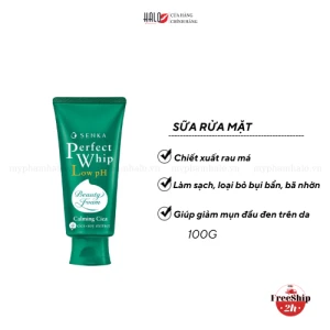 Sữa Rửa Mặt Lành Tính Chiết Xuất Rau Má Senka Perfect Whip Low pH Calming Cica 100g