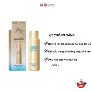Xịt Chống Nắng Anessa Perfect UV Sunscreen Skincare Spray N SPF50 PA Dưỡng Da Đa Năng 60g (Mới)