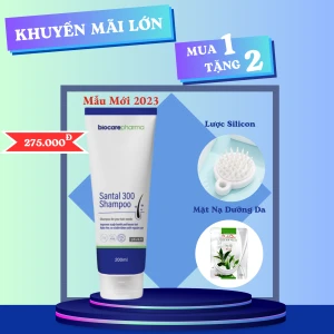 Dầu Gội Thảo Dược Giảm Gàu, Trị Nấm Da Đầu BioCare Pharma Santa 300 Shampoo (200ml) Chính Hãng