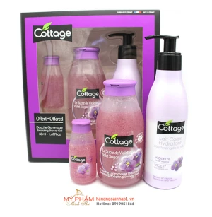 Bộ 3 sữa tắm, dưỡng thể Cottage - Pháp