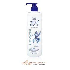 Sữa tắm dưỡng ẩm trắng da Hatomugi Moisturizing Washing 800ml - Nhật Bản