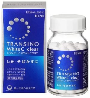 Viên uống Transino White C Clear 120 viên màu xanh