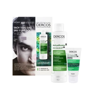 Bộ Dầu Gội Giảm Gàu Cho Da Đầu Dầu & Ngứa Vichy Dercos Anti-Dandruff Dermatological Shampoo Normal To Oily Hair 200ml 50ml