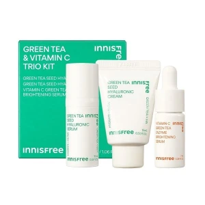 Bộ Dưỡng Ẩm Sáng Da 3 Món innisfree Trio Kit Green Tea Serum 10ml Green Tea Cream 15ml Vitamin C Green Tea Serum 7ml
