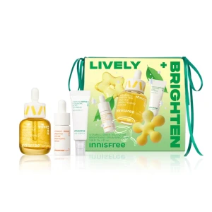 Bộ Dưỡng Ẩm Sáng Da 3 Món ( innisfree Vitamin C Green Tea Enzyme Brightening Serum 30ml Serum 10ml KCN Hyaluronic Moist 10ml)