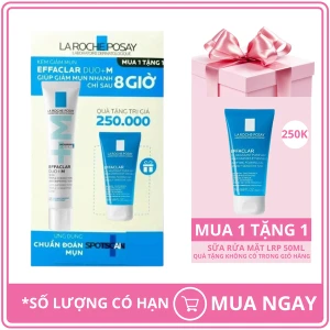 Bộ Sản Phẩm Kem Dưỡng Giảm Mụn La Roche-Posay Effaclar Duo M 40ml Gel Rửa Mặt Cho Da Dầu Effaclar 50ml