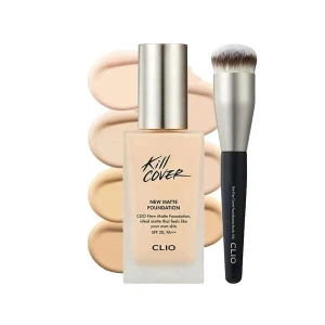 Kem Nền Clio Kill Cover New Matte Foundation SPF20 PA 38g (Tặng Kèm Cọ)