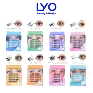 Lông Mi Cụm Cao Cấp Có Sẵn Keo Jary Pro Cluster Lashes Full Box Hộp Nhựa 6 Hàng