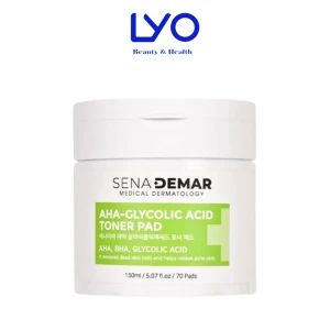 Nước Hoa Hồng Dưỡng Ẩm, Tẩy Tế Bào Chết, Giảm Mụn SenaDemar AHA-Glycolic Acid Toner Pad Hàn Quốc 70 miếng