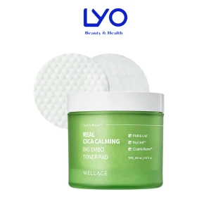 Toner WELLAGE Pad Real Cica Calming Big Embo 160ml / 70 Pads - Làm sạch sâu, dưỡng ẩm, làm dịu da