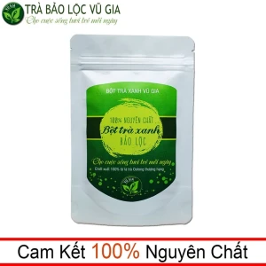 Bột Trà Xanh Nguyên Chất Bảo Lộc 100gr (dạng túi zip) - Vũ Gia