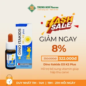Dino Itakids D3 K2 Plus hỗ trợ bổ sung vitamin giúp hấp thu canxi (10ml)
