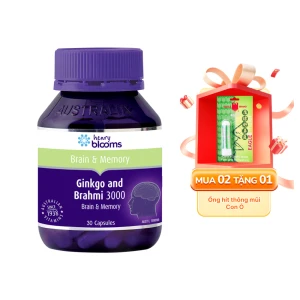 Viên uống Ginkgo And Brahmi 3000 Henry Blooms hỗ trợ hoạt huyết (Hộp 30 viên)