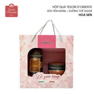 Bộ quà tặng Tesori d Oriente Sữa tắm 500ml và Dưỡng Thể 300gr kèm hộp túi