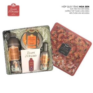 Bộ quà tặng Tesori d Oriente Sữa tắm nước hoa 500ml, Nước hoa 100ml và Nến thơm 200gr