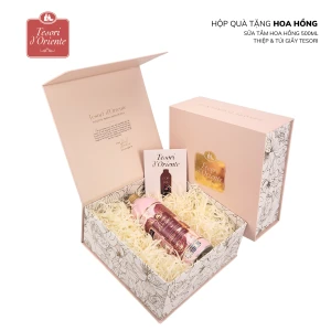 Hộp quà tặng Sữa tắm Tesori d Oriente 500ml kèm hoa và thiệp chính hãng Ý