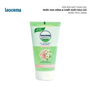 Sữa rửa mặt dạng Gel Leocrema Nước hoa hồng & Tinh chất hoa cúc 150ml