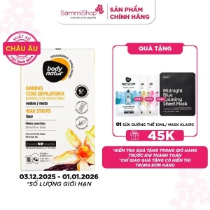 Body Natur Bộ miếng dán tẩy lông Wax Strips Face Sensitive Skin