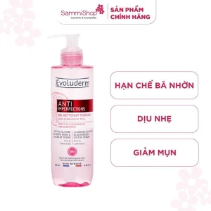 Evoluderm Gel rửa mặt Anti Imperfections Purifying Cleansing Gel Pink Grapefruit ZinC & Calendula 250ml