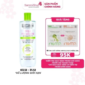 Evoluderm Nước tẩy trang Micellar Cleansing Water Combination To Oily Skins 250ml