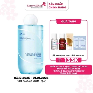 Isntree Nước Hoa Hồng Ultra-Low Molecular Hyaluronic Acid Toner 300ml