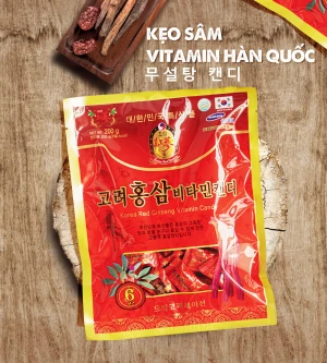 Kẹo Hồng Sâm Vitamin Hàn Quốc 200gr