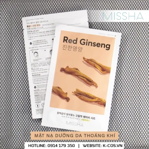 Mặt nạ thoáng khí hương Hồng Sâm - Missha Airy Fit Sheet Mask Red Ginseng