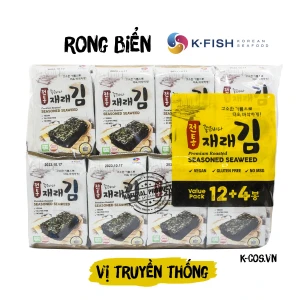 Rong Biển Chiên Giòn Hàn Quốc Ăn Liền - Mỗi Gói 4g- Bịch 16 Gói