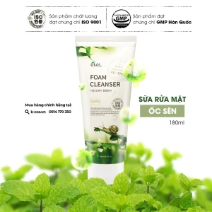 Sữa rửa mặt dịch ốc sên Ekel Snail Foam Cleanser 180ml ( Date 2026 )