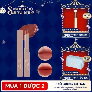 Academia Collection Son Thỏi Lì Merzy Lên Màu Chuẩn, Mịn Mượt Nhẹ Môi Academia Cotton Lipstick 1.8g