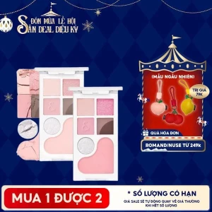 Bảng Phấn Mắt & Má Hồng Romand Ngọt Ngào, Lấp Lánh Bare Layer Palette 14g