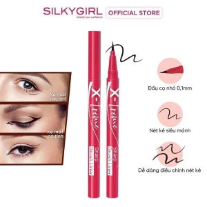 Bút Kẻ Mắt Nước Silkygirl Siêu Mảnh X-Treme Sharp Brush Liner 01 Extreme Black 0.5ml