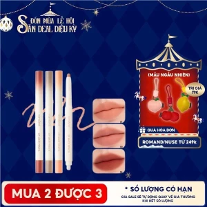 Chì Kẻ Viền Môi Romand Nhung Lì, Lâu Trôi, Thiết Kế 2 Đầu Lip Mate Pencil 0.5g