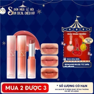 DUSTY ON THE NUDE Son Dưỡng Dạng Thỏi Có Màu Thuần Chay Romand Glasting Melting Balm 3.5g