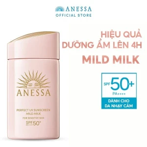 Kem Chống Nắng Anessa Dạng Sữa Dịu Nhẹ Cho Da Dễ Kích Ứng Perfect UV Sunscreen Mild Milk A SPF 50