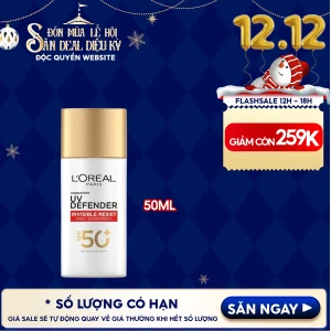 Kem Chống Nắng L'Oreal Mịn Nhẹ, Bảo Vệ Da, Ngăn Ngừa Lão Hóa UV Defender SPF 50 /PA