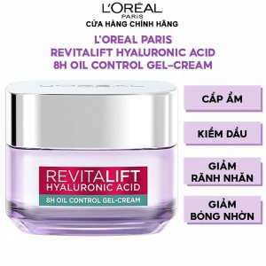 Kem Dưỡng HA Cấp Ẩm, Kiềm Dầu L'oreal Paris Revitalift Hyaluronic Acid 8H Oil Control Gel-Cream 50ml