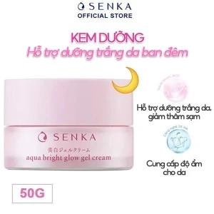 Kem Dưỡng Senka Hỗ Trợ Giảm Thâm Nám, Dưỡng Sáng Da Ban Đêm White Beauty Glow Gel Cream 50g