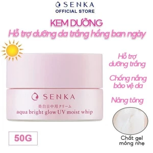 Kem Dưỡng Senka Hỗ Trợ Sáng Da, Giảm Thâm Nám Ban Ngày Aqua Bright Glow UV Moist Whip SPF25 /PA 50g