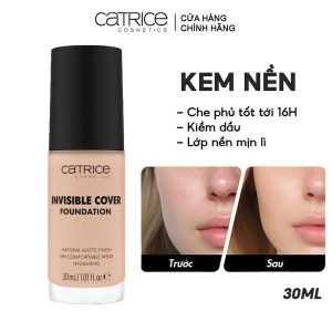 Kem Nền Catrice Kiềm Dầu, Mịn Lì Invisible Cover Foundation 30ml